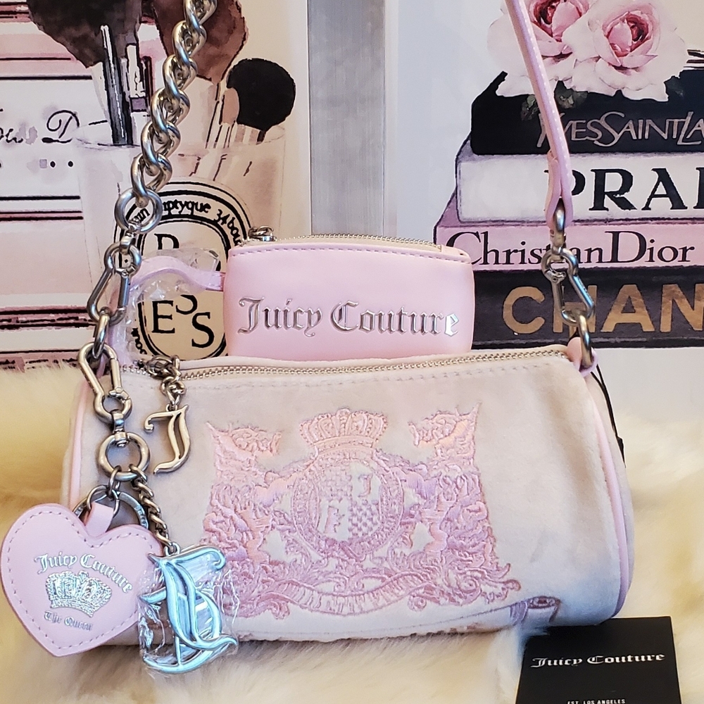 ***SOLD***Juicy Couture Pink & Cream Barrell Handbag! NWT!FREE SHIPPING!